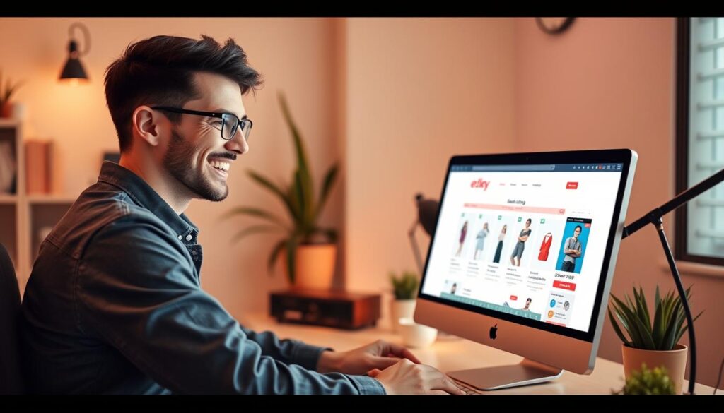 Entrepreneur lançant sa boutique en ligne avec succès