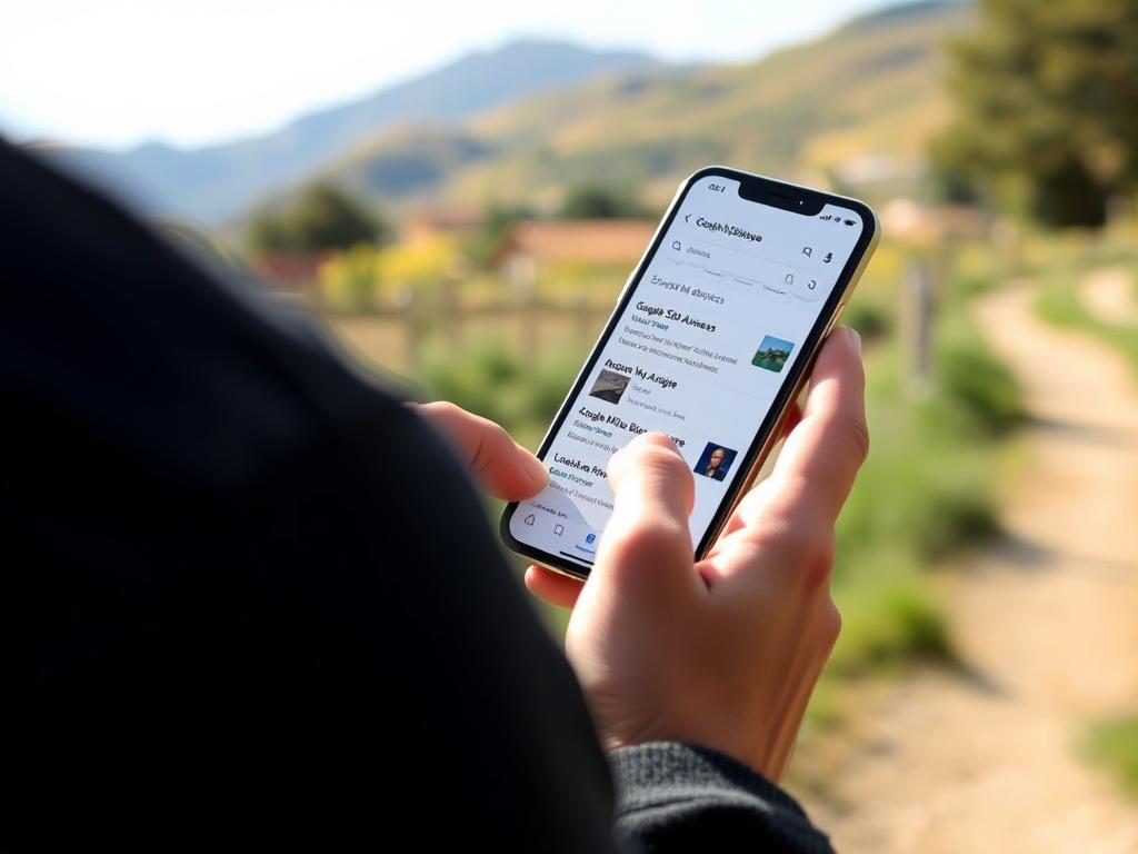 Personne consultant les résultats de recherche d'une agence SEO Ariège sur son smartphone